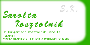 sarolta kosztolnik business card